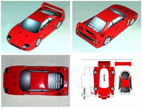  Cars on 27  500x360 Ferrari Car Papercraft Model
